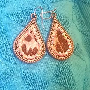 Animal print teardrop earrings